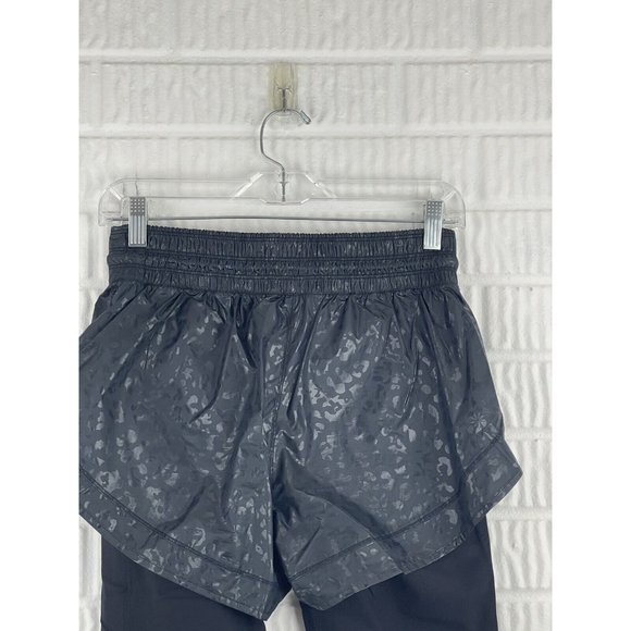 ATHLETA Elation 2 In 1 Leggings w/ Shorts Black Leopard Print XS - Picture 6 of 10